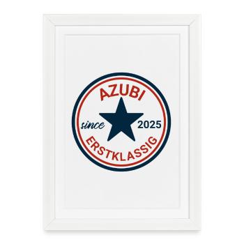 Insigne de première classe stagiaire 2025 - Affiche encadrée (27 × 37 cm) - blanc - Devant