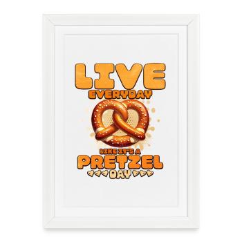 Joie de vivre avec des bretzels et du cœur - Affiche encadrée (27 × 37 cm) - blanc - Devant