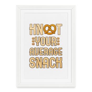 Humorous snack joke on wood look - Framed poster (27 × 37 cm) - white - Front