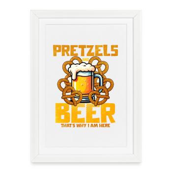 Bretzel Bière Love Design - Affiche encadrée (27 × 37 cm) - blanc - Devant