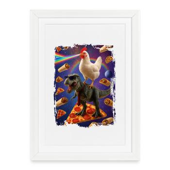 Galaxie des animaux heureux - Affiche encadrée (27 × 37 cm) - blanc - Devant