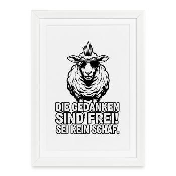 Cool Sheep - Liberté d'expression - Affiche encadrée (27 × 37 cm) - blanc - Devant