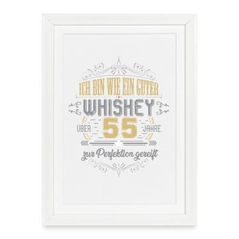 Cadeau pour un 60e anniversaire avec un dicton de 60 ans - Affiche encadrée (27 × 37 cm) - blanc - Devant
