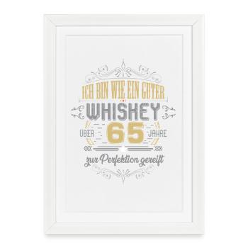 Cadeau pour 70e anniversaire, dicton pour les 70 ans - Affiche encadrée (27 × 37 cm) - blanc - Devant