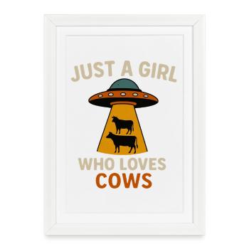 Extraterrestrial fascination for cow lovers - Framed poster (27 × 37 cm) - white - Front