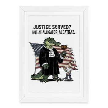 Alligator Alcatraz Juge - Affiche encadrée (27 × 37 cm) - blanc - Devant