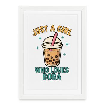 Boba Lovers Motif - Framed poster (27 × 37 cm) - white - Front