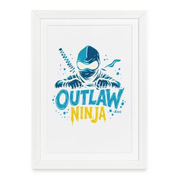 Conception de dessin animé ninja hors-la-loi - Affiche encadrée (27 × 37 cm) - blanc - Devant