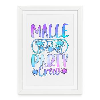Malle Party Crew - Affiche encadrée (27 × 37 cm) - blanc - Devant