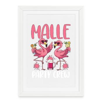 Malle Party Crew - Affiche encadrée (27 × 37 cm) - blanc - Devant