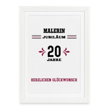 20e anniversaire du peintre 20e anniversaire de la peinture - Affiche encadrée (27 × 37 cm) - blanc - Devant
