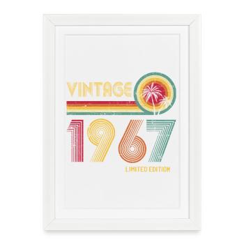 Vintage 1970s Sunburst Retro Design - Framed poster (27 × 37 cm) - white - Front
