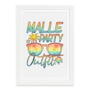 Tenue de fête Malle - Affiche encadrée (27 × 37 cm) - blanc - Devant