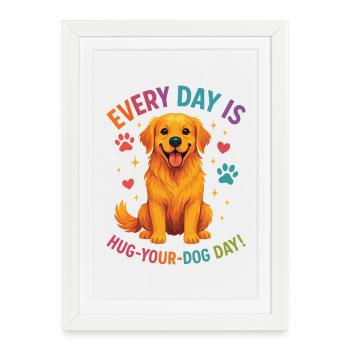 Golden retriever - Affiche encadrée (27 × 37 cm) - blanc - Devant