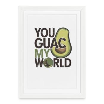 Avocado Wordplay Funny Food Lover  - Framed poster (27 × 37 cm) - white - Front