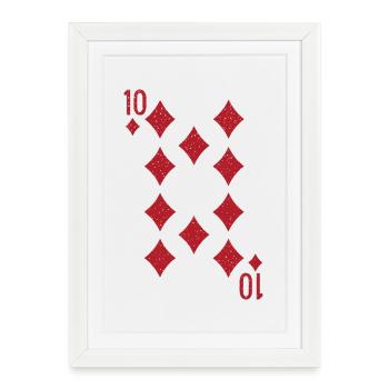 Dix diamants Rami Double Tête - Affiche encadrée (27 × 37 cm) - blanc - Devant