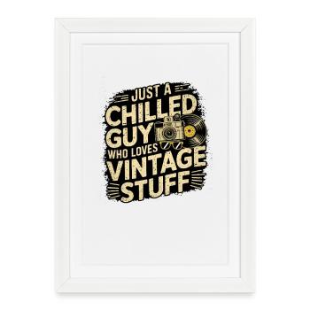 Vintage Style Chilled Guy  - Framed poster (27 × 37 cm) - white - Front