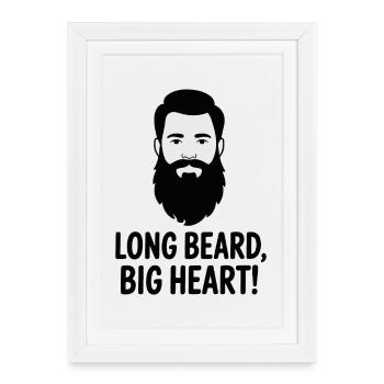 Long Beard Big Heart Illustration - Framed poster (27 × 37 cm) - white - Front