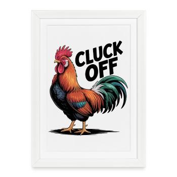 Illustration de coq vif pour vêtements - Affiche encadrée (27 × 37 cm) - blanc - Devant