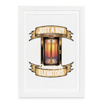 Elevator toddler & kids - Framed poster (27 × 37 cm) - white - Front