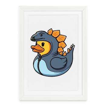 Astucieusement Dinosaure Costume Design Stegosaurus - Affiche encadrée (27 × 37 cm) - blanc - Devant