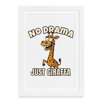 Humorous giraffe motif with saying - Framed poster (27 × 37 cm) - white - Front
