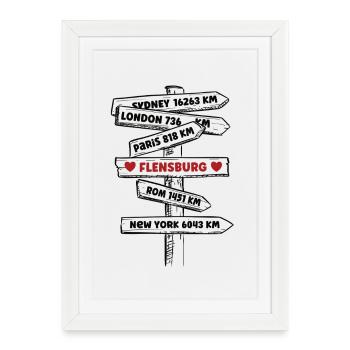 Flensburg Baltic Sea Resort Holiday Baltic Sea Coast Home - Framed poster (27 × 37 cm) - white - Front