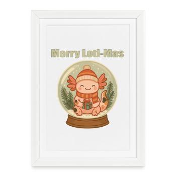 Boule à neige Axolotl Merry Loti-Mas - Affiche encadrée (27 × 37 cm) - blanc - Devant