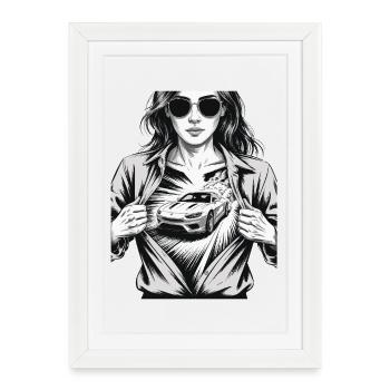 Conception de voiture de course - Affiche encadrée (27 × 37 cm) - blanc - Devant