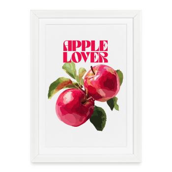 Motif d’amoureux de la pomme pour les amoureux de la nature - Affiche encadrée (27 × 37 cm) - blanc - Devant