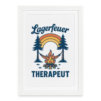 Campfire Therapist Camper Design for Camping - Framed poster (27 × 37 cm) - white - Front