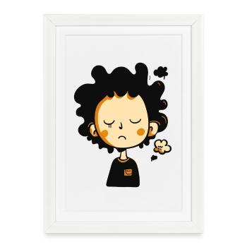 Expressive Cartoon IN Sweating Mood - Framed poster (27 × 37 cm) - white - Front