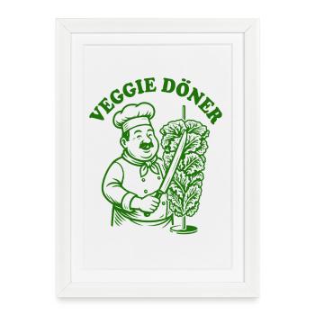 Veggie Doner Kebab - Fast Food - Vegan - Framed poster (27 × 37 cm) - white - Front
