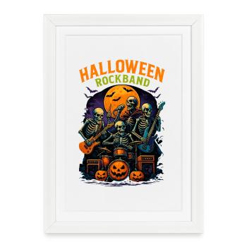 Halloween rock band Skulls - Framed poster (27 × 37 cm) - white - Front