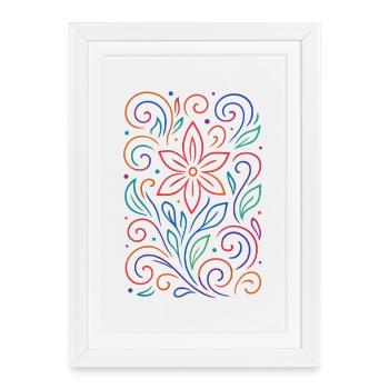Motifs floraux vibrants pour des vêtements créatifs - Affiche encadrée (27 × 37 cm) - blanc - Devant