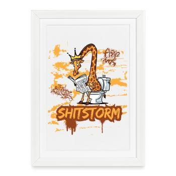 Shitstorm - Framed poster (27 × 37 cm) - white - Front