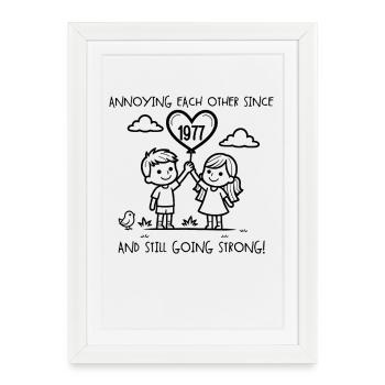 Anniversary of mutual harassment since 1977 - Framed poster (27 × 37 cm) - white - Front