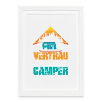 Camper Camping Caravan Saying - Framed poster (27 × 37 cm) - white - Front