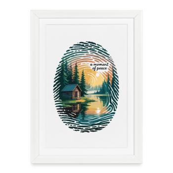 Tranquillité de la nature - Un moment de paix Chemise - Affiche encadrée (27 × 37 cm) - blanc - Devant