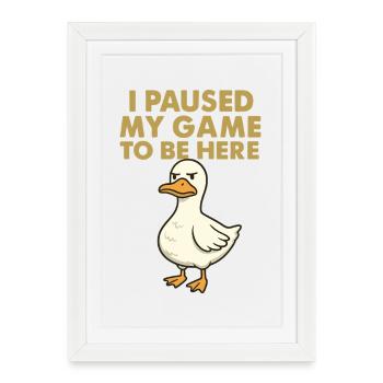 Humorous duck motif for gamers - Framed poster (27 × 37 cm) - white - Front