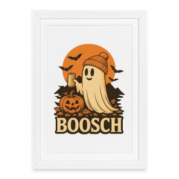 Ghost Busch Halloween Boosch effrayant Costume Tee - Affiche encadrée (27 × 37 cm) - blanc - Devant