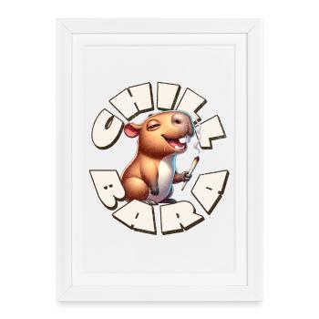 Capybara Chill Bara - Framed poster (27 × 37 cm) - white - Front