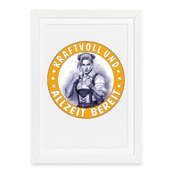 FEMME PUISSANTE ET TOUJOURS PRÊTE - Affiche encadrée (27 × 37 cm) - blanc - Devant