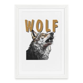 Wolf - Framed poster (27 × 37 cm) - white - Front