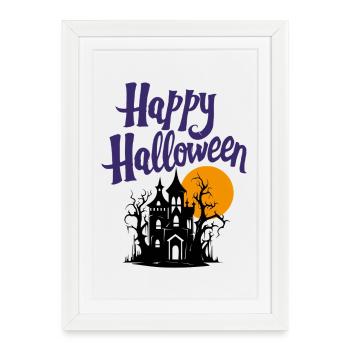 Joyeux halloween - Affiche encadrée (27 × 37 cm) - blanc - Devant