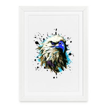 Eagle Head Animal - Framed poster (27 × 37 cm) - white - Front