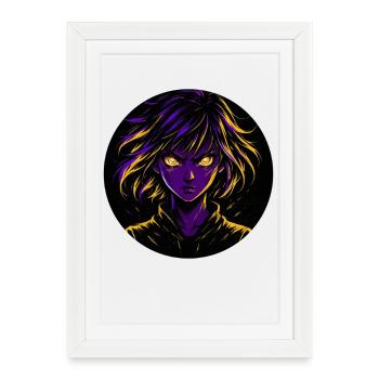 Illustration d’héroïne mystique - Affiche encadrée (27 × 37 cm) - blanc - Devant