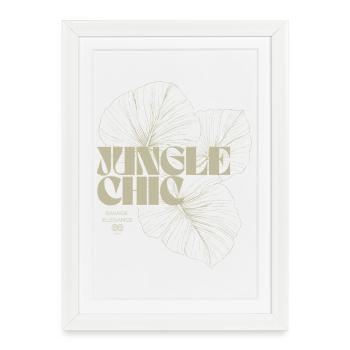 Tropical Monstera Leaf Pattern Design - Framed poster (27 × 37 cm) - white - Front