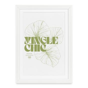 Jungle Leaf Adventure Design - Framed poster (27 × 37 cm) - white - Front