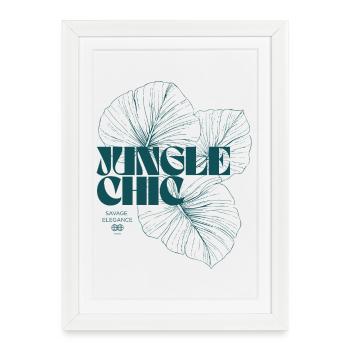 Botanical Jungle Monstera Leaf Pattern Design - Framed poster (27 × 37 cm) - white - Front